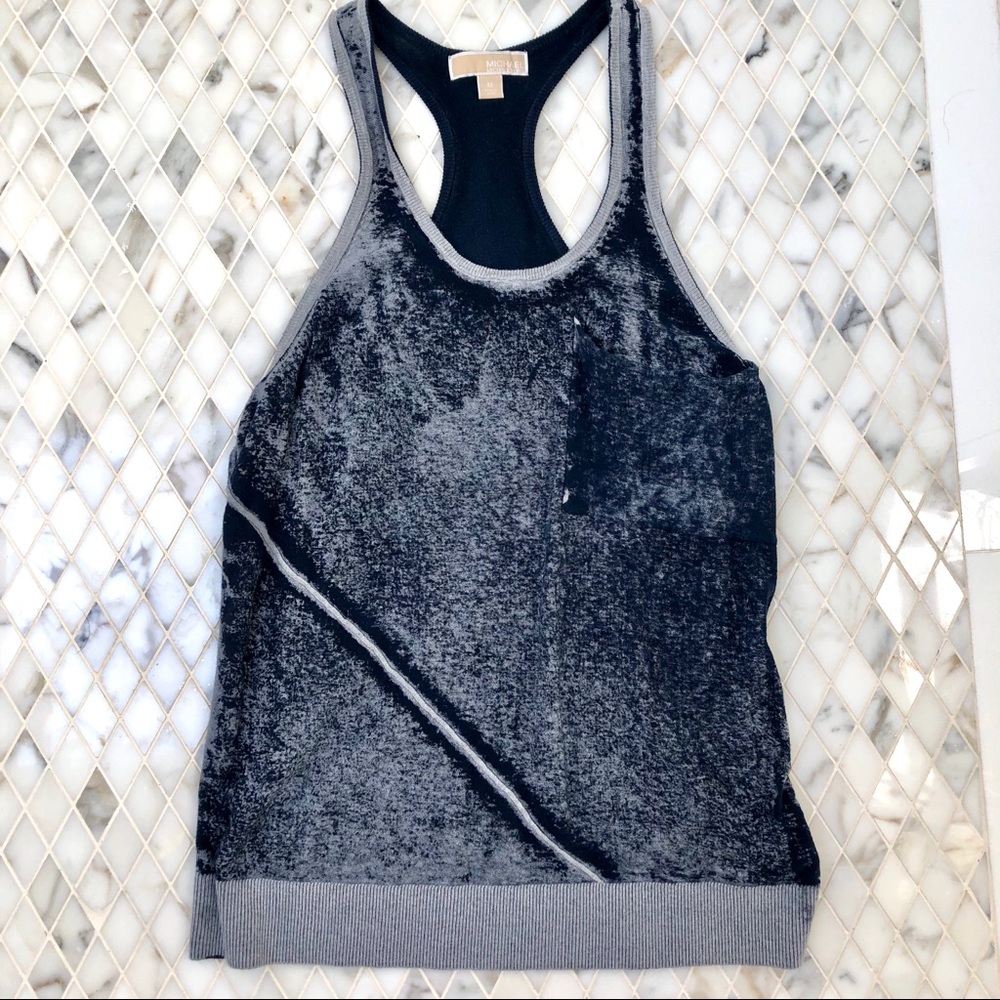 MICHAEL Michael Kors Pocket Knit Tank in Navy/Gray